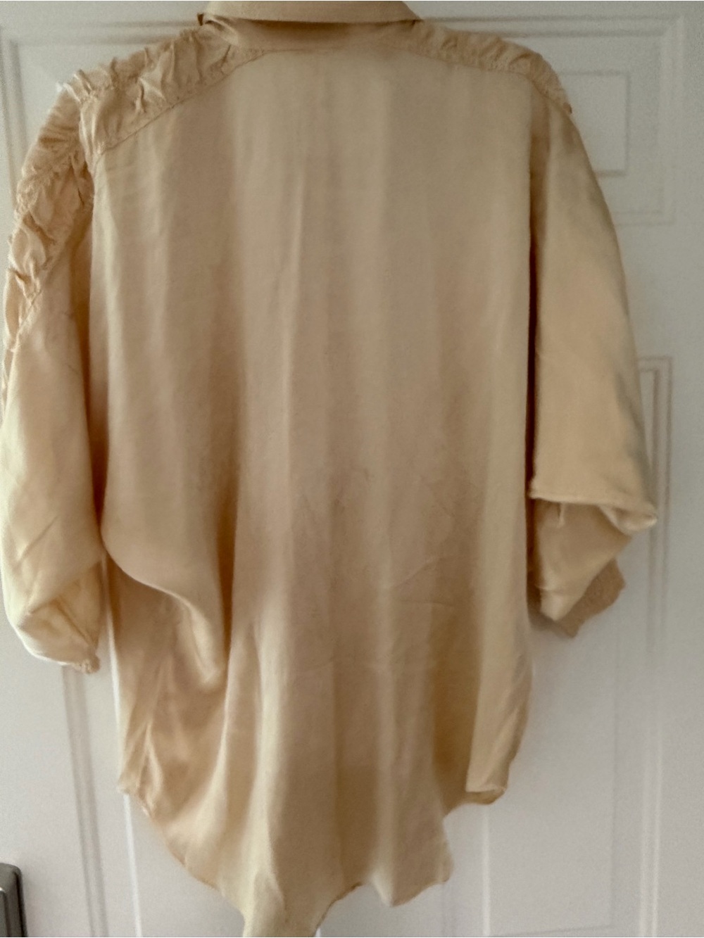 Soft Cream Ruffled Button-Front Blouse by - Picture 2 of 4